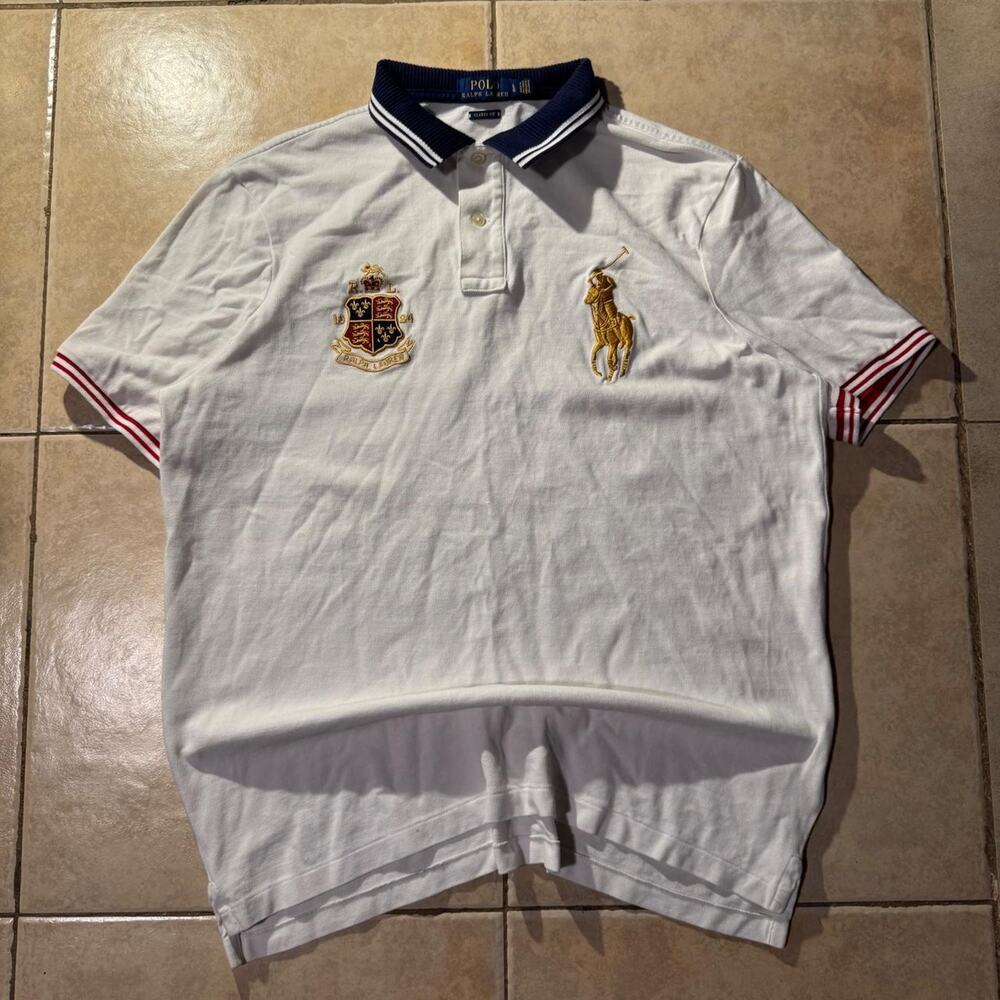Vintage y2k white polo ralph Lauren Big Pony Size L in Mens